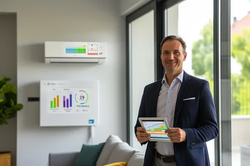 Schéma explicatif détaillant le fonctionnement d’une pompe à chaleur moderne et l’optimisation de ses performances énergétiques saisonnières