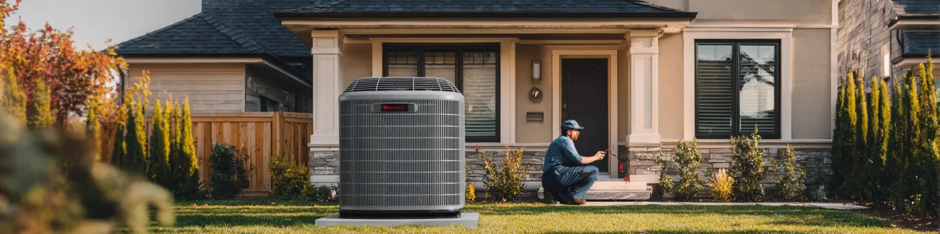 Pompe à chaleur domestique en fonctionnement montrant un rendement optimisé après correction de sept erreurs fréquentes d’installation et d’usage