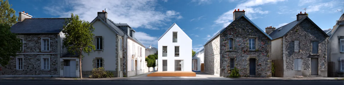 Pompe à chaleur en fonctionnement dans une maison bien isolée, montrant l’impact du climat et des émetteurs sur le rendement réel saisonnier